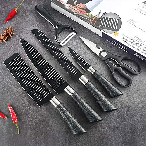 6 Pcs Kitchen Knife Knives Set Professional Sharp Stainless Steel Chef -  OMOFT