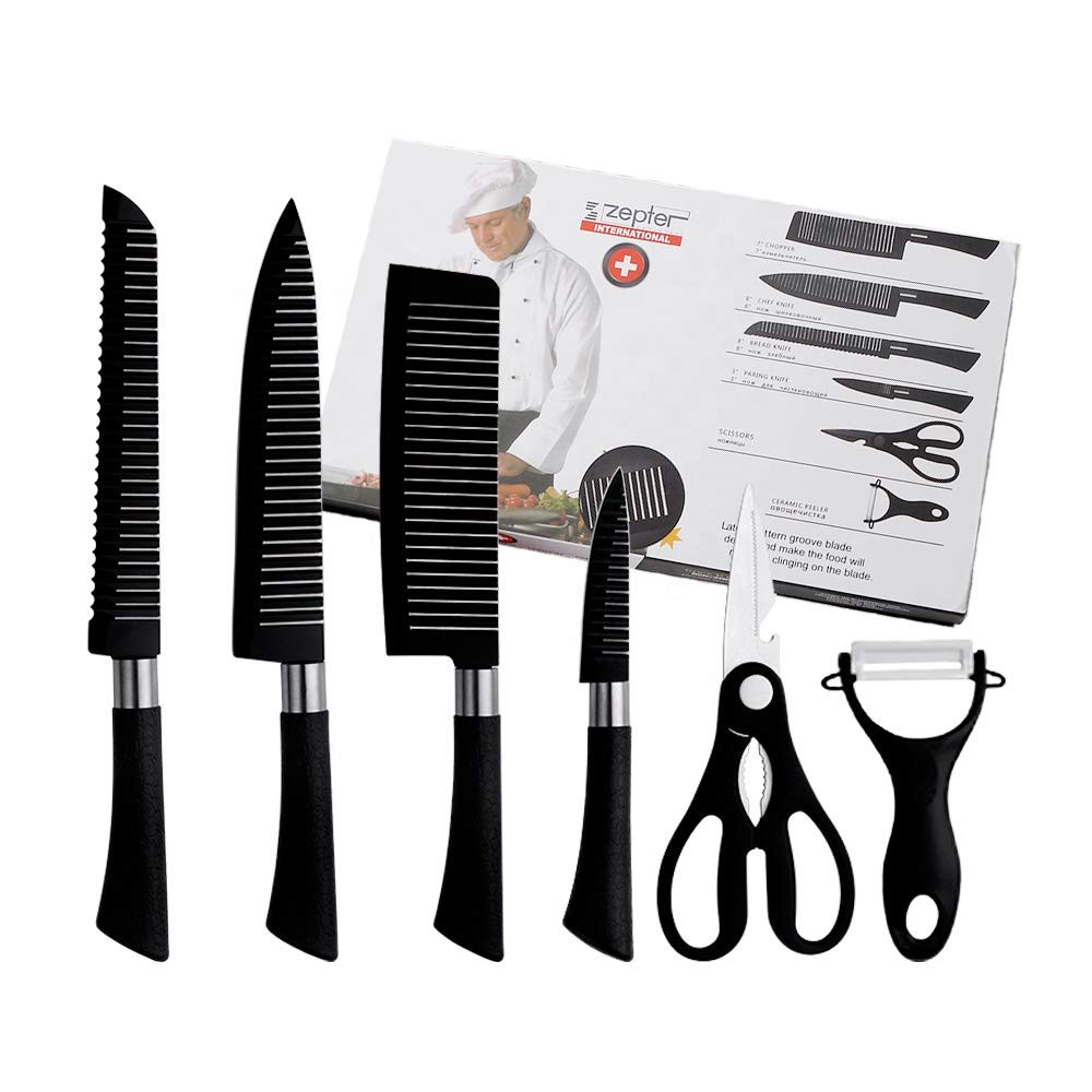 6 Pcs Kitchen Knife Knives Set Professional Sharp Stainless Steel Chef -  OMOFT